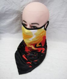 48 Pieces Ear Loops Face Balaclava Warm Neck Gaiter Outdoor Uv Dust Wind Face Scarf Fire Print - Face Mask