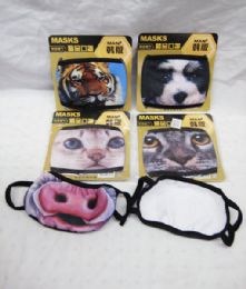 96 Wholesale Animal Print Face Mask Novelty Cotton Washable Universal Nose And Mouth Covering For Adults And Teens