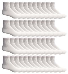 120 Wholesale Yacht & Smith Men's Cotton White Sport Ankle Socks