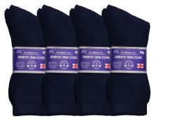 36 Pairs Yacht & Smith Men's King Size Loose Fit Diabetic Crew Socks, Navy, Size 13-16 - Big And Tall Mens Diabetic Socks