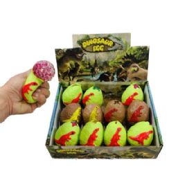 72 Wholesale Dinosaur Egg Squish Toy [glitter]