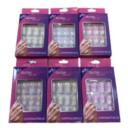 96 Wholesale Fashion Nails [french Tips] Purple Pkg