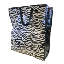 36 Pieces Jumbo Vinyl Shopping Bag With Handles [zebra] - Bags Of All Types