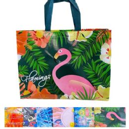 84 Wholesale Printed Vinyl Shopping Bag With Handles [15"x12"x4"]