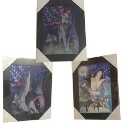 12 Pieces American Flag Wolf Canvas Picture Wall Art - Wall Decor