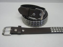 48 of 3 Row Pyramid Studded Belt