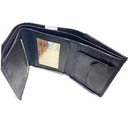 24 Wholesale Men Brown TrI-Fold Leather Wallets