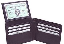 24 Pieces Men Black BI-Fold Leather Wallet - Leather Wallets