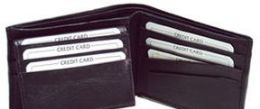 24 Pieces Men Black BI-Fold Leather Wallet - Leather Wallets