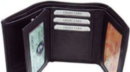 24 Pieces Men Black TrI-Folded Leather Wallet - Leather Wallets