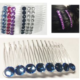 144 Wholesale Girls Rhinestone Assorted Colored Hair Clip