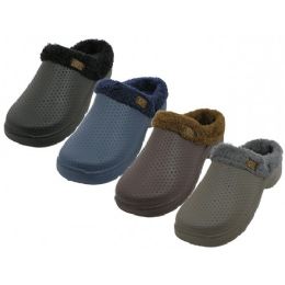 24 Units of Men's Cotton Terry Lining Insole Soft Clogs - Men's Flip Flops and Sandals