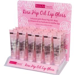 48 Pieces Beauty Treat Rose Hip Oil Lip Gloss - Lip Gloss