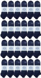 24 Wholesale Yacht & Smith Kid's Navy No Show Ankle Socks Size 6-8