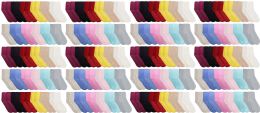 120 Wholesale Yacht & Smith Womens Soft Fuzzy Gripper Crew Socks, Assorted Solid Size 9-11