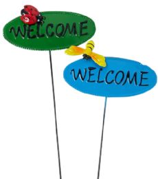 96 Wholesale Metal Welcome Garden Stake