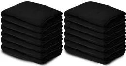Yacht & Smith 50x60 Warm Heavy Duty Fleece Blanket, Soft Warm Compact Travel Blanket Solid Black