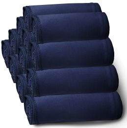 24 Bulk Bulk Soft Fleece Blankets 50 X 60, Cozy Warm Throw Blanket Sofa Travel Outdoor Cover Navy Blue