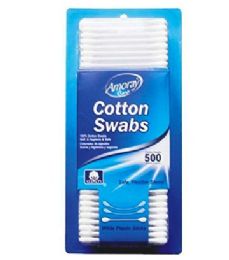 48 Wholesale Amoray Cotton Swab Blister 500 Count