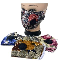 24 Wholesale Cloth Mask Flower Pattern With Filter