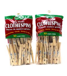 72 Units of 30 Count Large Wooden Clothespin - Clothes Pins