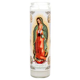 48 Units of White Virgin De Guadalupe Reli Candle - Candles & Accessories