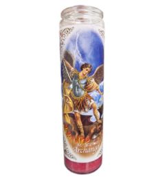48 Units of Red San Miguel Archangel Relig Candle - Candles & Accessories