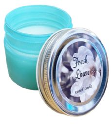 72 Units of Candle Scented Fresh Linen Jar - Candles & Accessories