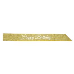 6 Wholesale Happy Birthday Glittered Sash