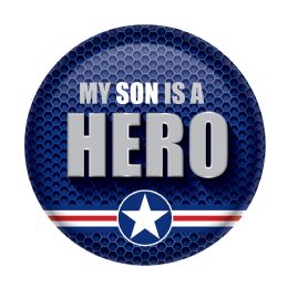 6 Pieces My Son Is A Hero Button - Costumes & Accessories