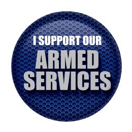 6 Wholesale I Support Our Armed Services Button