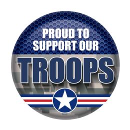 6 Pieces Proud To Support Our Troops Button - Costumes & Accessories