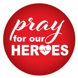 6 Wholesale Pray For Our Heroes Button