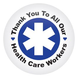 6 Pieces Ty To All Our Health Care Workers Button - Costumes & Accessories