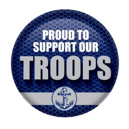 6 Wholesale Proud To Support Our Troops Button