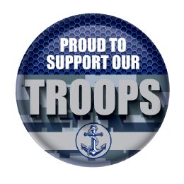 6 Pieces Proud To Support Our Troops Button - Costumes & Accessories
