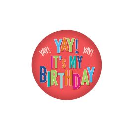6 Pieces Yay! It's My Birthday Button - Costumes & Accessories