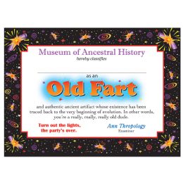 6 Wholesale Old Fart Certificate