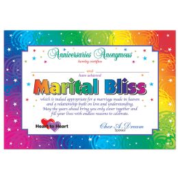 6 Wholesale Marital Bliss Certificate
