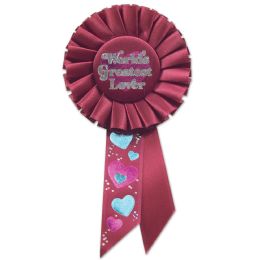 6 Pieces World's Greatest Lover Rosette - Bows & Ribbons
