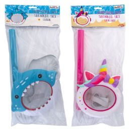12 Pieces Swim Mask And Snorkel Set 2asstkids 4+ Shark/unicorn Pvh - Toys & Games