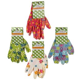 48 Units of Gloves Garden Ladies Printed - Gardening Gloves