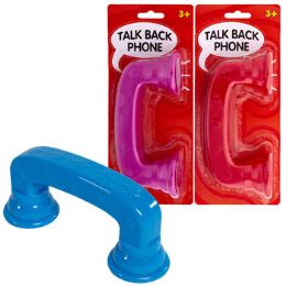 24 Wholesale Talk Back Phone Toy 3ast Colors 6.75in Blc 3+