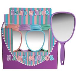 36 of Hand Mirror W/handle In Display 4ast Colors Upc Label 36pc Pdq