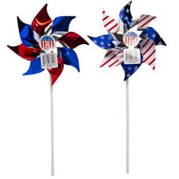 36 of Pinwheel Patriotic 16.75in 2asst Red/bluE-Star/stripe Kd Disply36pc Upc Tear Off Tag