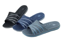 48 Wholesale Men's Shower And Massage Slippers