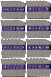 48 Pairs Yacht & Smith Men's Cotton Terry Cushion Athletic Gray Crew Socks - Men's Socks for Homeless and Charity