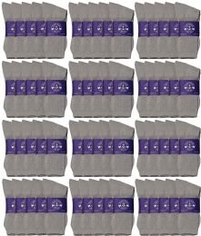 120 Pairs Yacht & Smith Men's Cotton Terry Cushion Athletic Gray Crew Socks - Men's Socks for Homeless and Charity