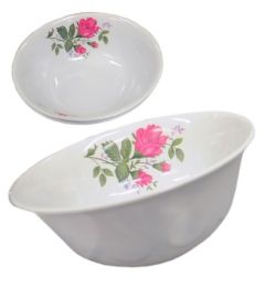 60 Pieces 7 Inch Bowl Melamine Pink Rose - Plastic Bowls and Plates