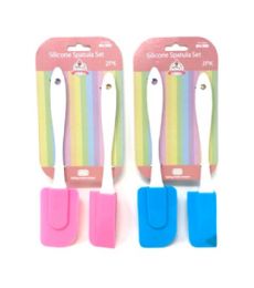 72 Units of 2 Piece Silicone Spatula Assorted Color - Kitchen Gadgets & Tools